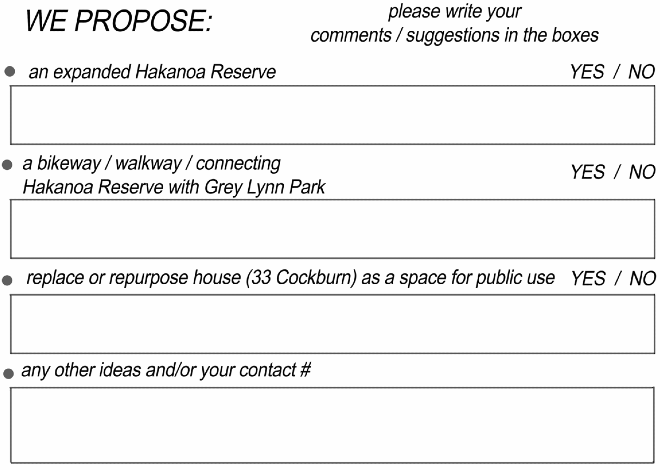 Example of Hakanoa Recovery Group survey form